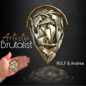 Rare BRUTALIST RAL ROLF & Andrea pendant, one of a kind artisan piece